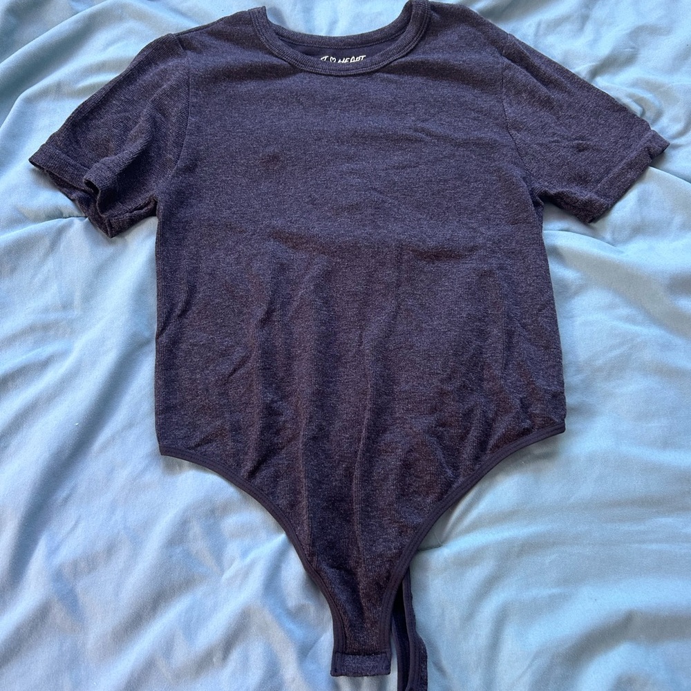 Planet Heart Dark Gray Bodysuit